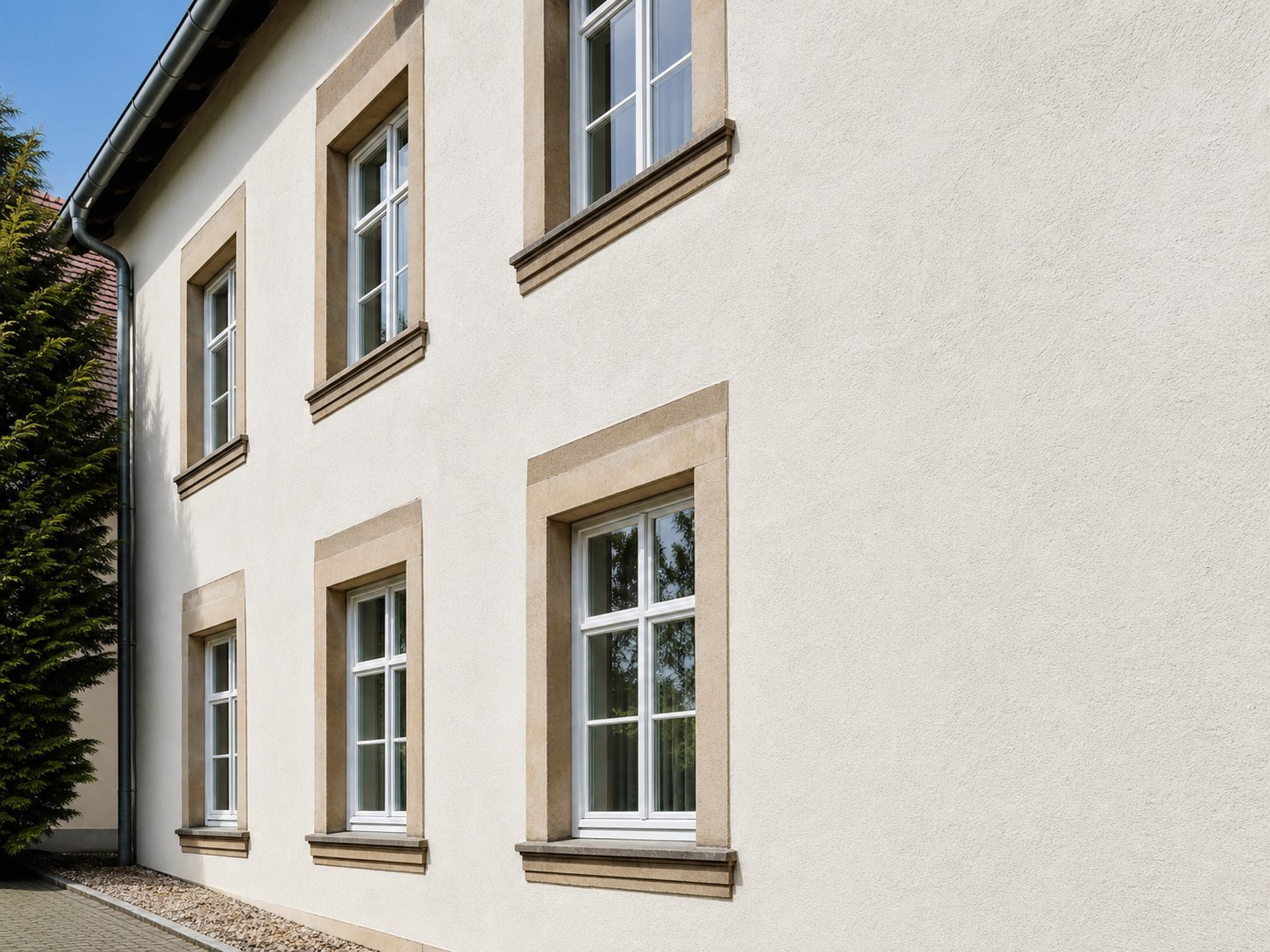 Putzfassade – Algenentfernung bei Fassadenreinigung Würzburg